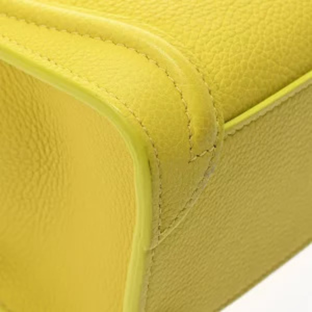 Celine Luggage Shopper Yellow Drummed Calf Leather Handbag - Picture 7 of 9